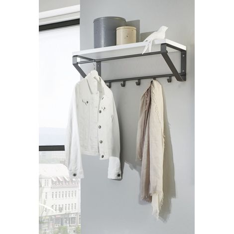 porte-manteau mural design blanc et anthracite Ralf
