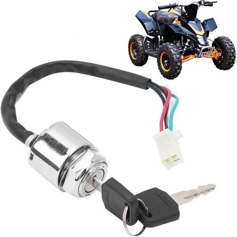 Ensemble de commutateur d'allumage de vélo électrique de Moto avec 2 clés de remplacement universel pour ATV Mini Moto Dirt (1/5)