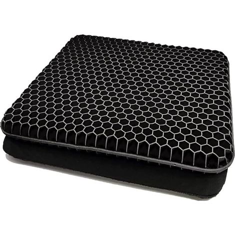 (Noir)Coussin de Chaise,Coussin de Gel Respirant, Coussin Anti Escarres, Soulage la Pression sur Le Orthopédique avec Housse Antidérapant pour (1/4)