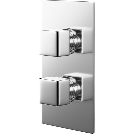 Cubix Polished Chrome Concealed Twin Thermostatic Shower Valve - 1 Outlet (1/5)