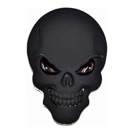 Individuell gestaltetes Autoemblem aus Metall: Totenkopf mit roten Augen