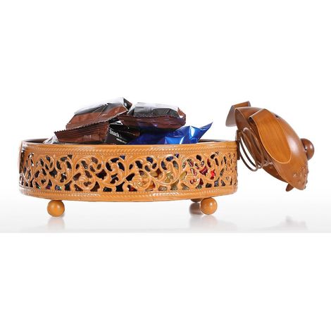 Plateau de rangement en fer forgé en forme de chiot, figurine animale, boîte de rangement originale, objet décoratif pratique, cadeau artisanal (1/5)