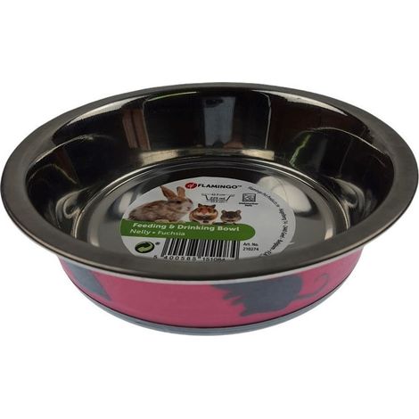 Gamelle Nelly taille ø12.3 cm, 225 ml, couleur fuchsia, pour rongeur - Flamingo