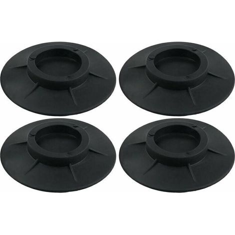 Lot de 4 patins antidérapants en caoutchouc pour machine à laver et sèche-linge Noir (1/4)
