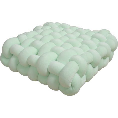 Coussin Nœud Carré - Décor Intérieur Main - 30 x 30 x 6 cm - Tissu Peluche - Pour Canapé Chaise Lit - 1 Pièce (1/5)
