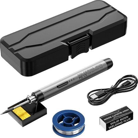 Lötkolben-Set 800 mAh, Lötkolben mit Ein-/Ausschalter, Präzisionslötgerät, einstellbare Temperatur 300–450 °C, für tägliche Reparaturen, Löten und Hartlöten (1/5)
