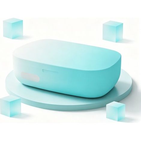Nettoyeur de lentilles de contact à ultrasons, stérilisation par lumière bleue, étui portable, compact et rechargeable, blanc et bleu (1/5)