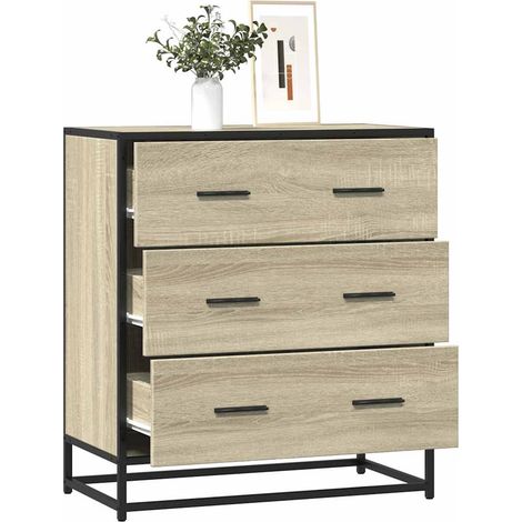 Sideboard Sonoma-Eiche 68x35x76 cm Holzwerkstoff und Metall
