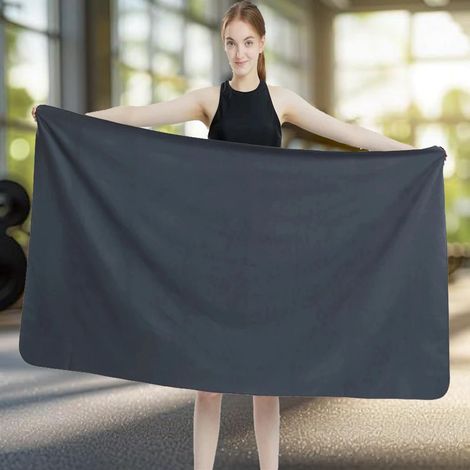 Serviette en microfibre – Séchage rapide, légère et facile à ranger idéale pour la natation, le yoga, la salle de sport, la plage, les voyages et le sport (Gris) (1/4)