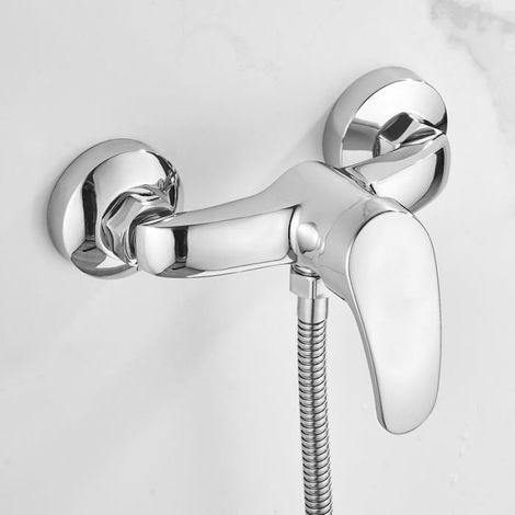 Mitigeur douche mural chromé – monocommande G1/2, levier, 18×13 cm (1/4)