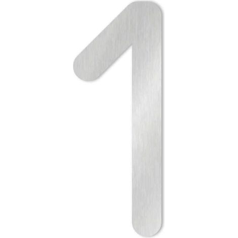 Heibi 1x MAX Hausnummer/Buchstabe zur Wahl Edelstahl 10/16 cm 0 1 2 3 4 5 6 7 8 9 a b c d / Ziffer 1 (1/5)