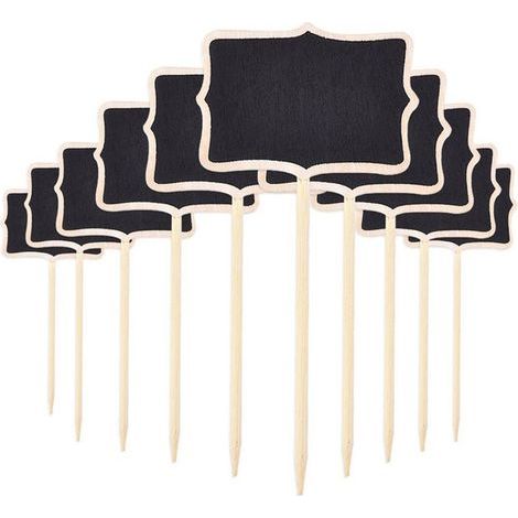 20 pcs Étiquettes de Plantes en Bois, Mini Étiquettes de Plantes Tableau Noir (1/4)