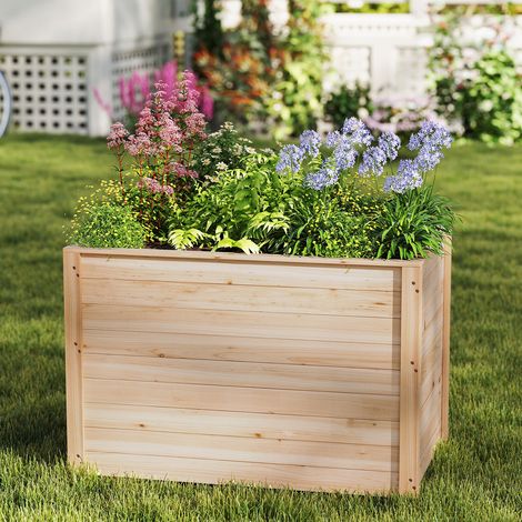 Lit de jardin surélevé en bois, bac à plantes surélevé avec base ouverte (1/5)