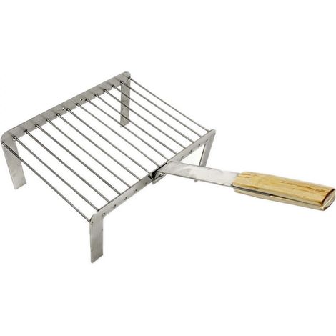 Grille de barbecue sur pied en acier inoxydable – Manche amovible – Surface de cuisson large pour grillades variées