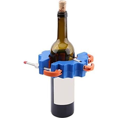 Coupe-bouteille manuel, outil de coupe de bouteille rond Outil de bricolage en verre avec roue de coupe en carbure, Coupe-vin rond réglable en verre - bleu—— (1/4)