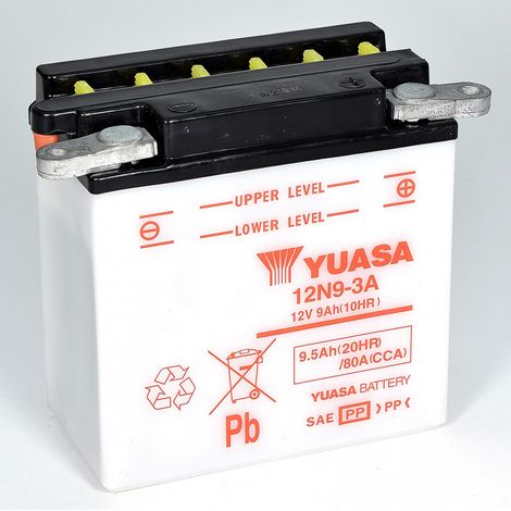 Batterie moto YUASA 12N9-3A 12V 9.5AH 80A (1/3)