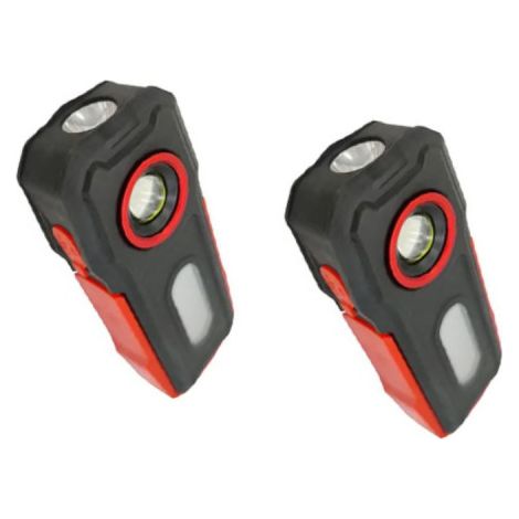 Lot de 2 Lampe Torche LED Multifonctions Rechargeable USB - Batterie Externe Smartphone - 300lm & 140lm - Aimant pour fixation