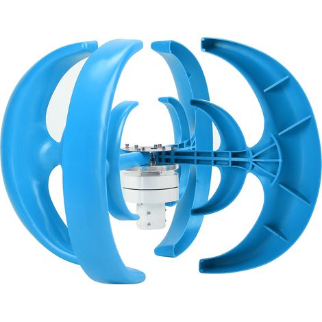 Windturbinen-Bausatz 1200W 4-Blatt-Generator Wechselstrommotor Solarsystem Laternentyp Doppelschicht Blau (12V) (1/5)