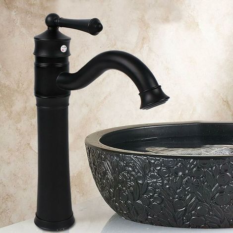 360° rotating basin tap, antique retro basin tap, single lever mixer tap, bathroom mixer tap (1/4)