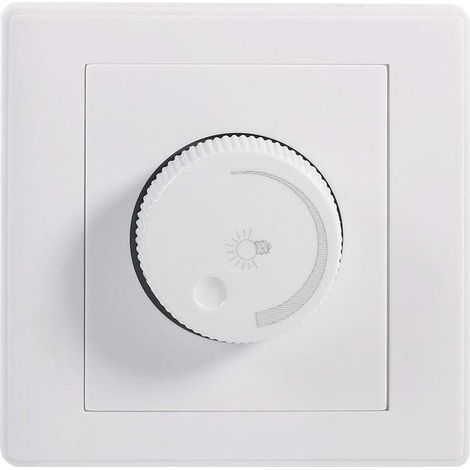 Variateur de lumière complet rotatif – Plastique blanc – Compatible avec lumières incandescentes 15W à 100W – Installation facile 60-65mm (1/5)