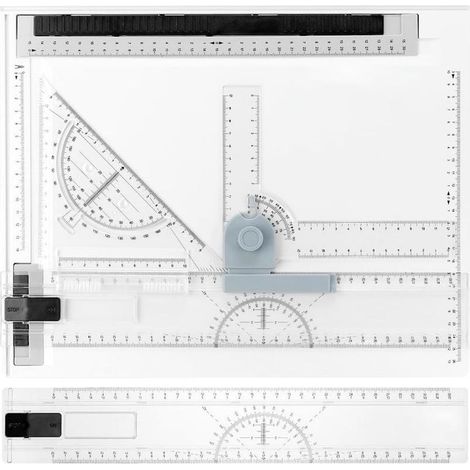 Tablet A4 - Regla Integrada Y Transportador Ajustable - Para Dibujo Tecnico Y Artistico - 1 Unidad (1/5)