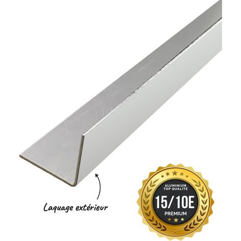 Cornière PREMIUM 2mL en alu 15/10ème 40x40mm - laquage extérieur - RAL9010 - ALUHOME (1/2)