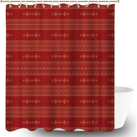 Rideau de douche tissu polyester 180x180 bordure lestée housse de baignoire pour une déco d’hiver réconfortante (1/5)