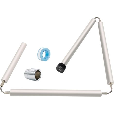 Asta anodo flessibile in magnesio da 44", asta anodo per scaldabagno, ricambio per scaldabagni GE, Rheem, Reliance, Richmond e Kenmore, include chiave esagonale da 1-1/16" e nastro in teflon.