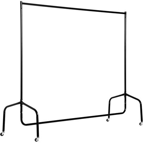 Stender Appendiabiti con Ruote 150x60x150 cm in Ferro Nero (1/5)