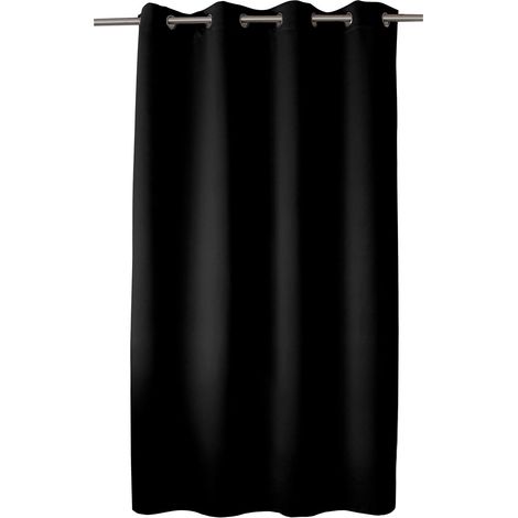 Homemaison – Rideau occultant 140 x 180 cm – 100% polyester 210 g/m² – 8 oeillets métal chromé – Couche intermédiaire noire pour occultation efficace