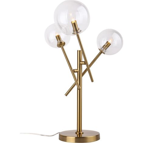 Lampada tavolo glamour ottone 3 sfere vetro G9 Maxlight (1/4)