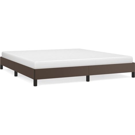 Lit double  Lit adulte  Cadre de lit sans matelas marron 180x200 cm similicuir
