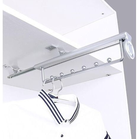 BARKBUSTERS Heavy Duty Porte-vêtements extractible Porte Pantalon Cintre Coulissant,penderie telescopique,Rail de Suspension pour Armoire à vêtements (1/5)