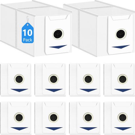 (10 pièces) Accessoires pour robot aspirateur Ecovacs T30Pro/MAX : lingette de nettoyage, brosse rotative, brosse latérale, filtre, sac à poussière (1 pièce) et sac à poussière à charbon actif (1/5)