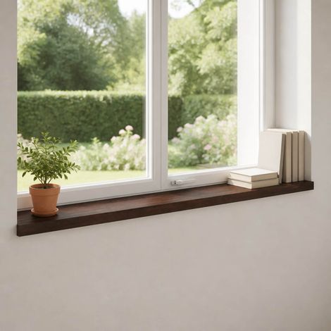 vidaXL Appuis de fenêtre 2 pc Marron foncé 110 x 15 x 2 cm (1/5)