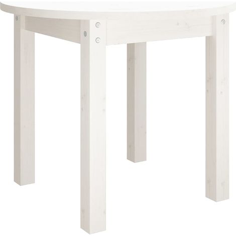 Maison Exclusive - Tavolino da Salotto Bianco Ø 55x45 cm in Legno Massello di Pino (1/5)