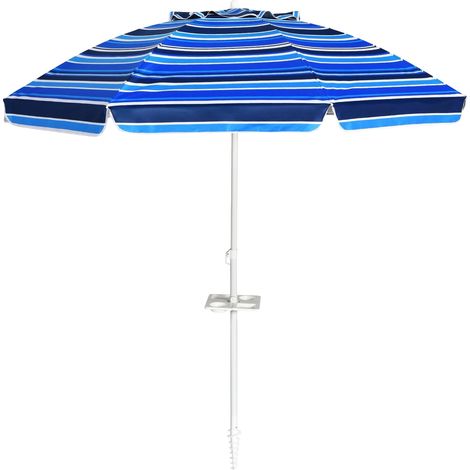 Sonnenschirm 220 cm, verstellbare Sonnenblende, Getränkehalter, Tragetasche (1/5)