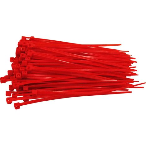Lot de 100 serre-câbles rouges 300 mm x 4,8 mm 30 cm 22,2 kg Force de traction (1/5)