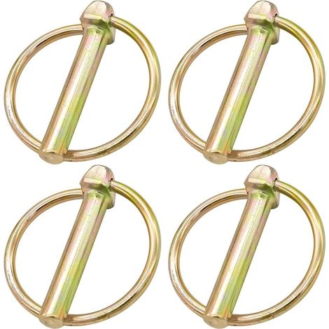 Set di 4 perni di sicurezza a clip, perno di sicurezza con anello, assortimento di perni di sicurezza rotondi a clip, perno di sicurezza per trattore agricolo e rimorchio, per veicoli agricoli