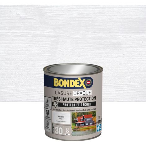 Bondex – Lasure extérieure opaque très haute protection 8 ans – 1L – Satin – Anti-UV et fongicide pour bois – Application facile