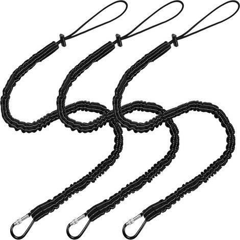 corde de sécurité pour outils -Protection antichute -Corde de sécurité rétractable avec mousqueton -Ensemble de trois pièces