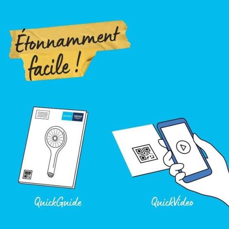 Flexible de douche - GROHE - VitalioFlex Metal - 2 m - Chromé - Résistant aux pliures (1/5)