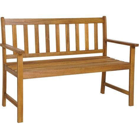Panca da giardino 122 x 56,5 x 86 cm portata 360 kg design rustico in legno di acacia naturale 200010545