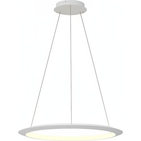 LEDS C4 Circular Suspension LED intégrée Inward 64 cm, blanche, 39 W, 2700 K, avec variateur Dali