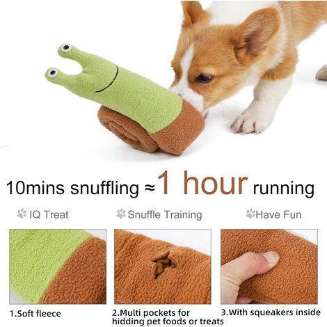 Jouet en peluche magique en forme d'escargot avec couineur pour mâcher et nettoyer les dents (1/5)