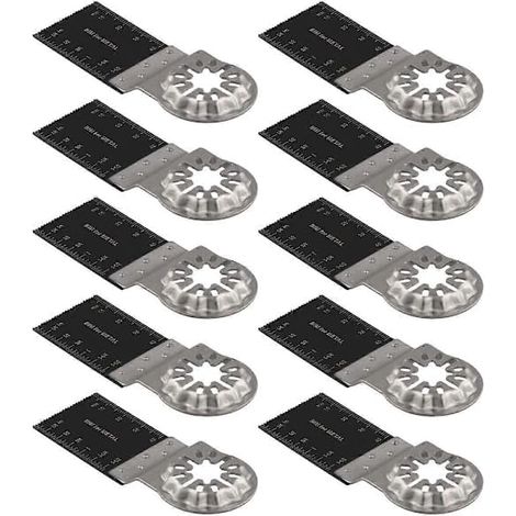 HOXILEELEO - Convient pour Outil multifonction Starlock, 10 lames de scie oscillantes, outils bimétalliques pour outil multifonction Starlock