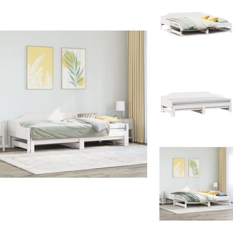 Lit de jour et lit gigogne sans matelas 90x200 cm bois massif - Lit De Jour Avec Lit Gigogne - Lits De Jour Avec Lits Gigognes - Canapé-lit - Lit De Jour (1/5)