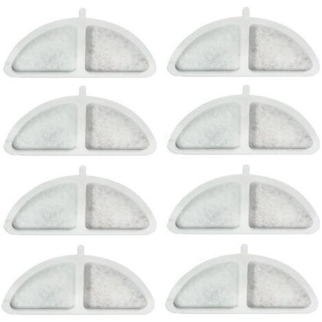 8 PCS Filtre Fontaine Eau Chat, Filtres de Fontaine à Eau Remplacement, avec Système de Triple Filtration avec Résine et Charbon Actif (1/3)