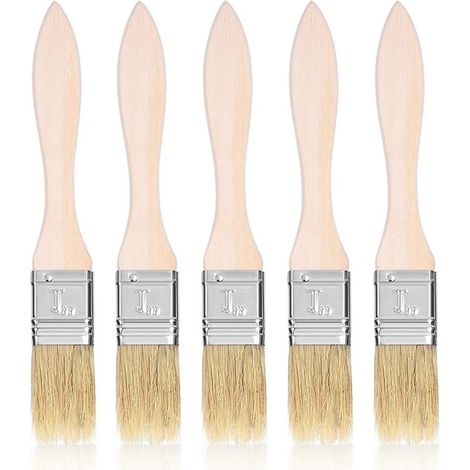 Dailygoods,Juego de 5 cepillos de cocina,Cepillo de madera,Resistente a altas temperaturas,Para hornear/asar a la parrilla,Cepillos para hornear (1/5)