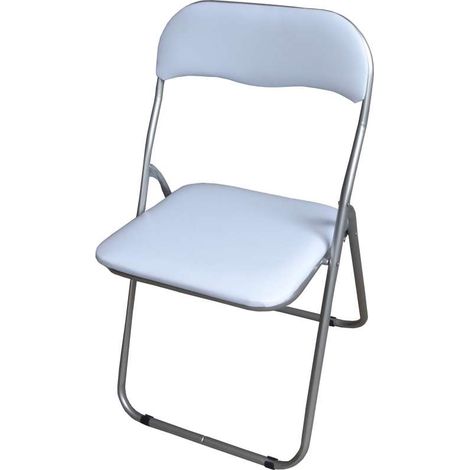 Sedia Pieghevole Imbottita Bianca - Confortevole e Pratica 44x45x79 cm (1/5)